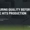 Dark banner slide titled ‘Assuring Quality Before Code Hits Production’ with TFT Think Future Technologies logo. A desk workspace background with laptops and documents is overlaid with text stating that QA ensures processes are correct before testing begins, and a website link in the bottom-right corner.”