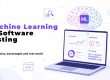 Illustration introducing machine learning in software testing, highlighting how ML improves test analytics, predicts risks, increases test coverage, and enhances quality assurance through intelligent automation.