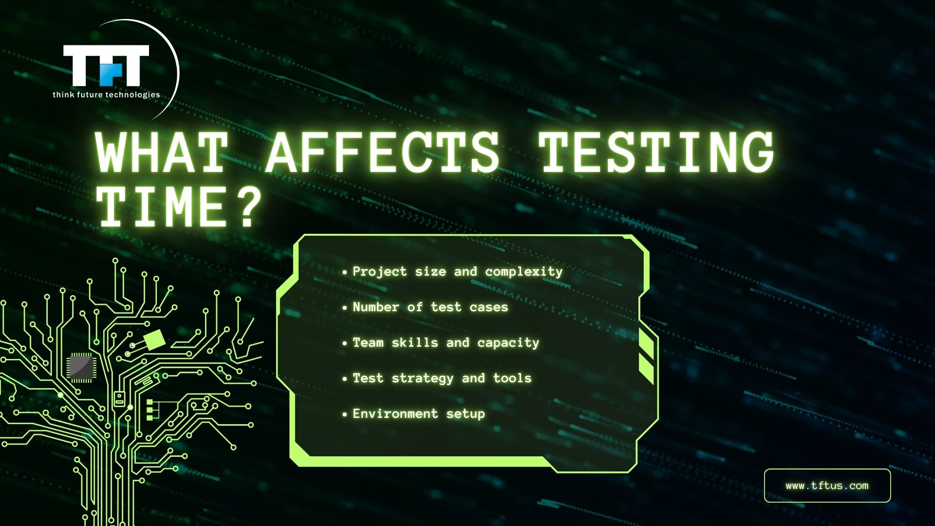 How Long Does Software Testing Take? Factors, Stages & Time Estimates 3 Factors affecting software testing time including project size, test cases, team skills, tools, and environment setup