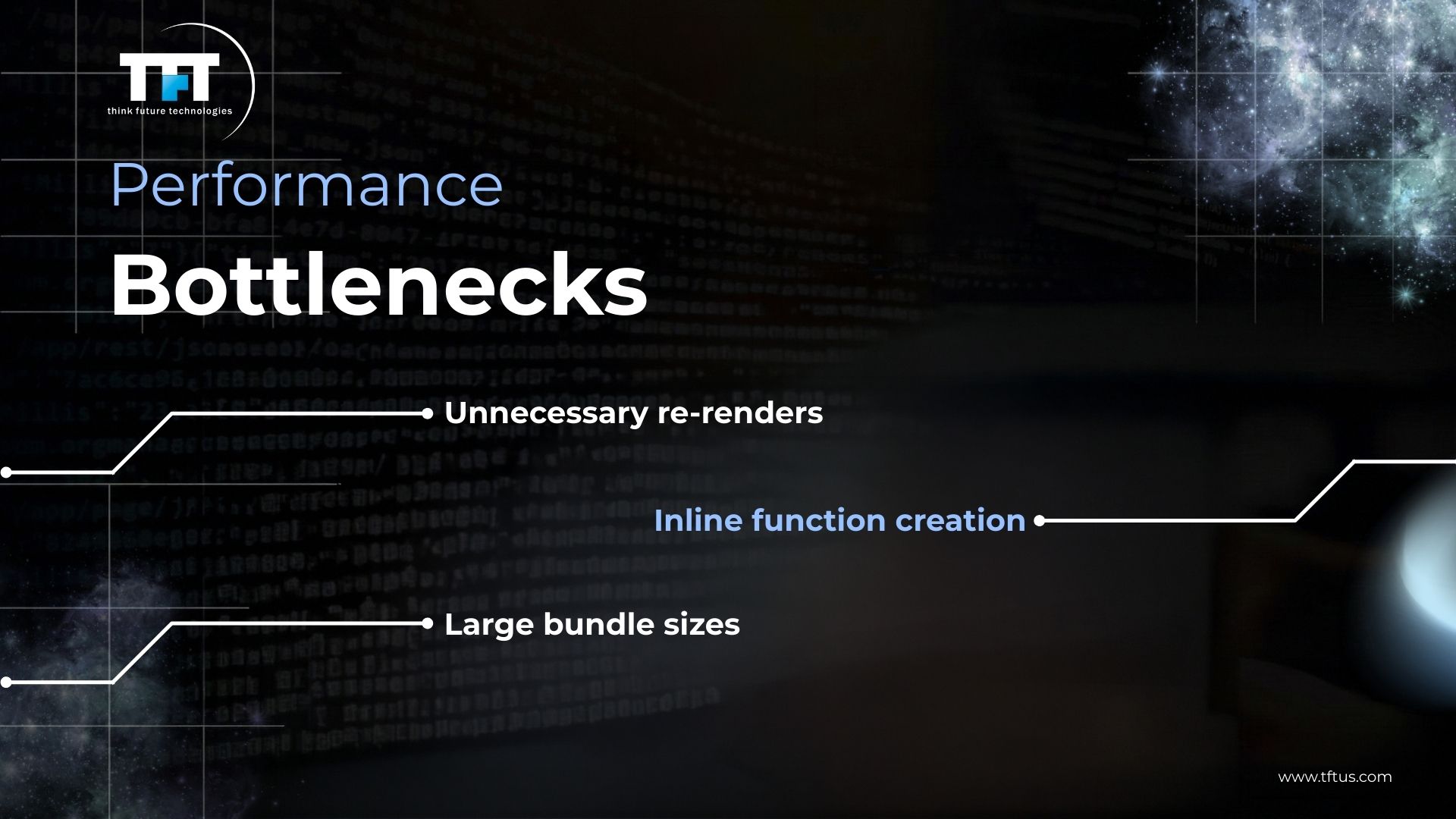 Common Bugs in ReactJS Development : Causes, Fixes & Best Practices 3 React performance bottlenecks caused by unnecessary re-renders, inline function creation, and large bundle sizes