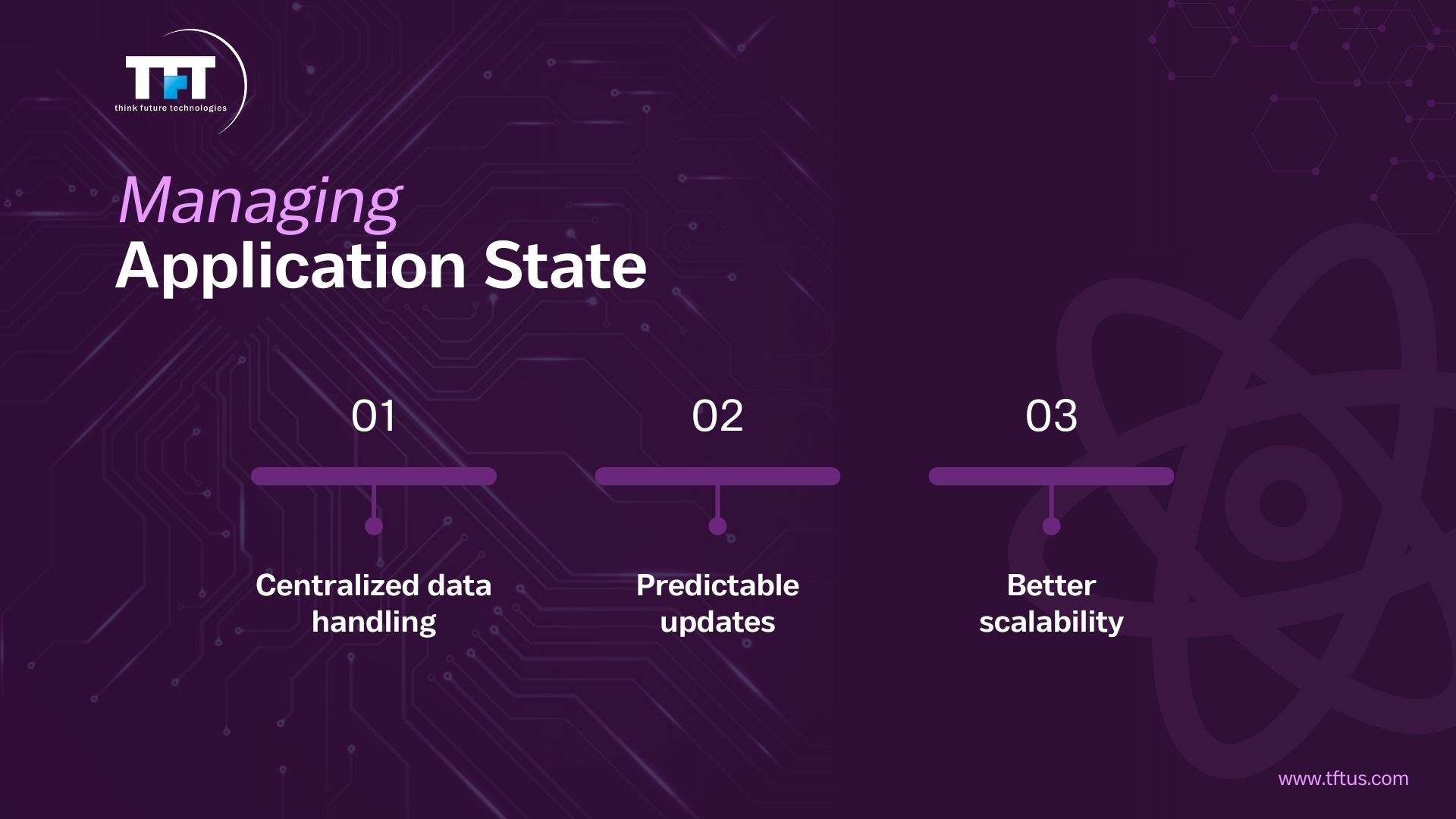 Choosing the Right ReactJS Tools: A Complete Guide for Modern Developers 4 “Managing application state in React with centralized data handling, predictable updates, and better scalability.”