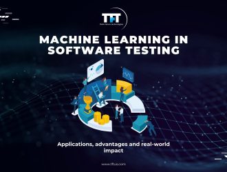 Machine learning in software testing with data visualization, automation, and analytics showing applications and real-world impact