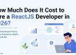 Illustration for a ReactJS developer hiring cost guide showing pricing factors based on experience level, region, and hiring model in 2026