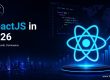 ReactJS in 2026 with global adoption, developer growth, and modern web development trends, highlighting React's expanding ecosystem and industry leadership