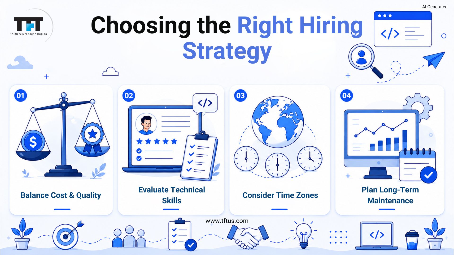 Best practices for choosing the right ReactJS hiring strategy by balancing cost and quality, evaluating technical skills, considering time zones, and planning long-term maintenance