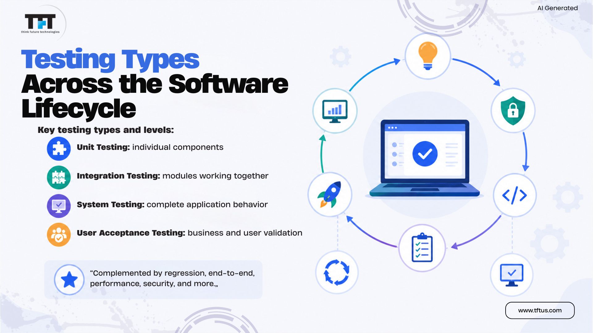 How Many Types of Testing in Software Testing? Complete List & Guide 6 Software testing types across the software lifecycle, including unit, integration, system, and user acceptance testing