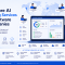 Offshore AI testing services for software companies featuring AI model accuracy testing, bias and fairness testing, performance testing, security testing, data quality, and continuous AI testing with TFT US branding
