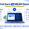 Full Stack vs MEAN Stack comparison showing frontend, backend, database, and deployment in Full Stack alongside MongoDB, Express.js, Angular, and Node.js in MEAN Stack, with TFT US branding